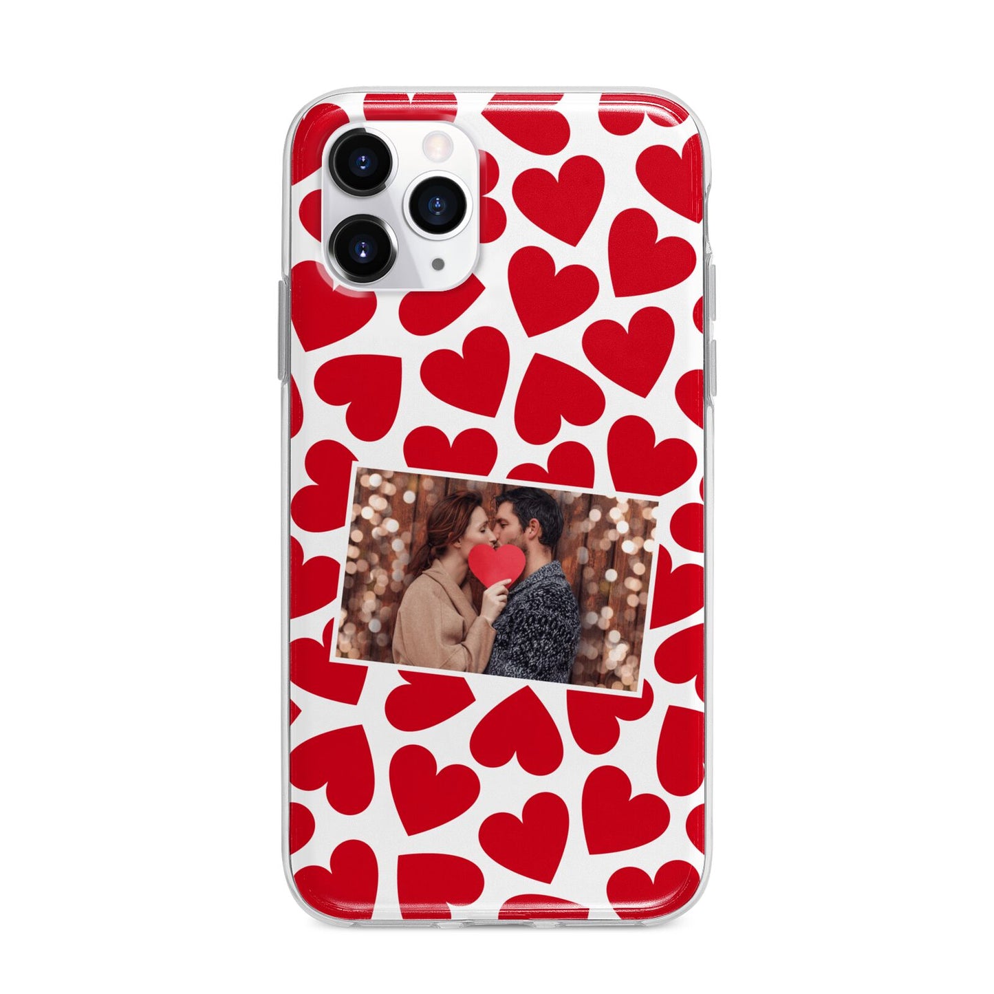 Valentines Day Heart Photo Personalised Apple iPhone 11 Pro in Silver with Bumper Case