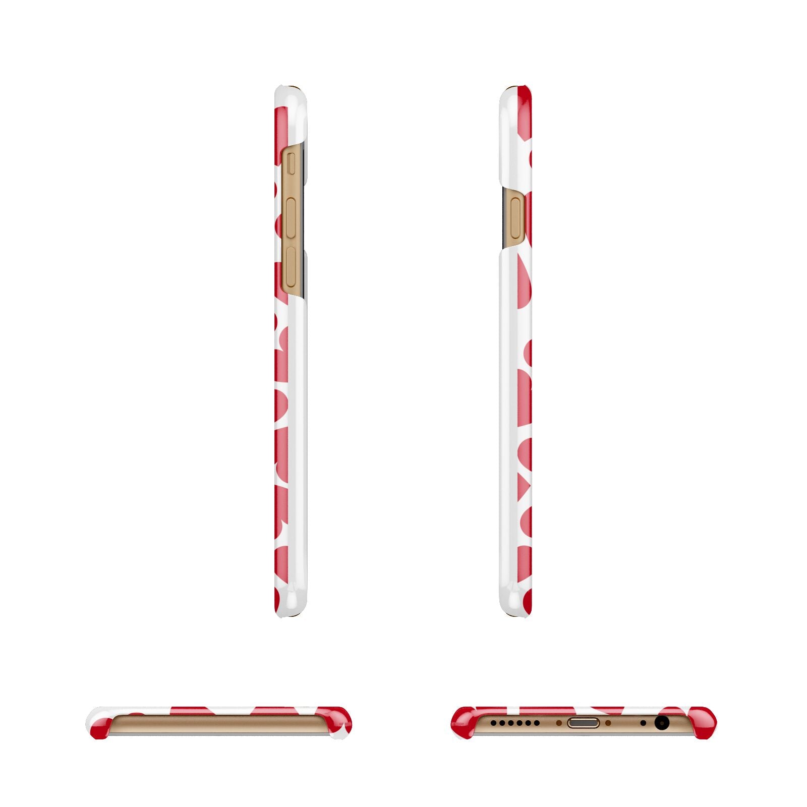 Valentines Day Heart Photo Personalised Apple iPhone 6 3D Wrap Snap Case Angled Images