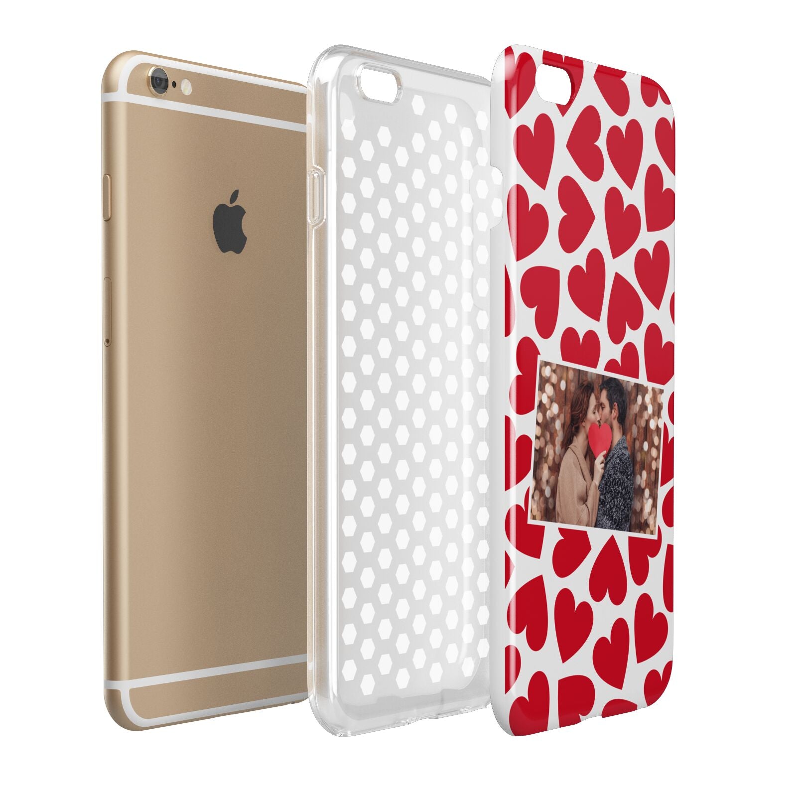 Valentines Day Heart Photo Personalised Apple iPhone 6 Plus 3D Tough Case Expand Detail Image