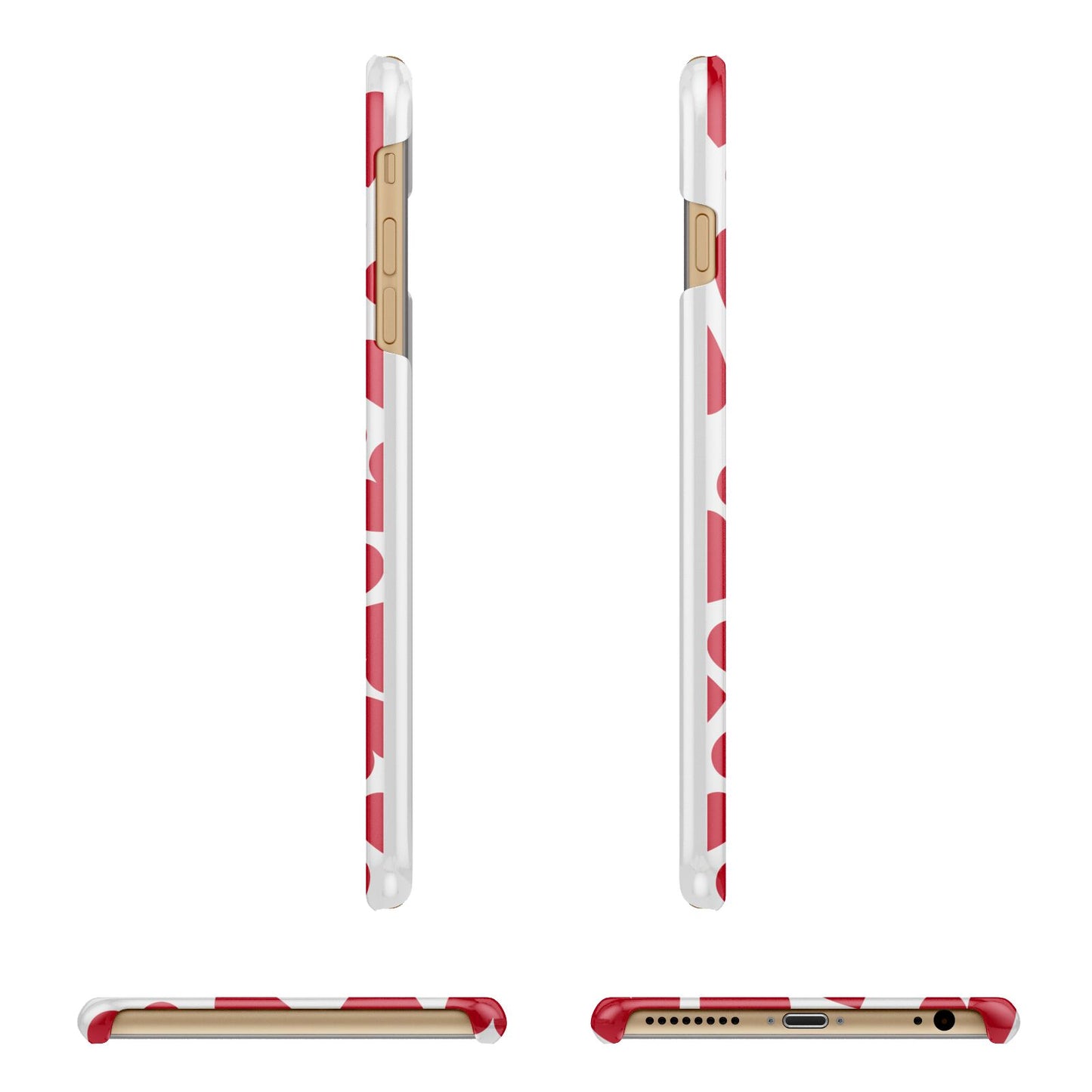 Valentines Day Heart Photo Personalised Apple iPhone 6 Plus 3D Wrap Snap Case Angled Images