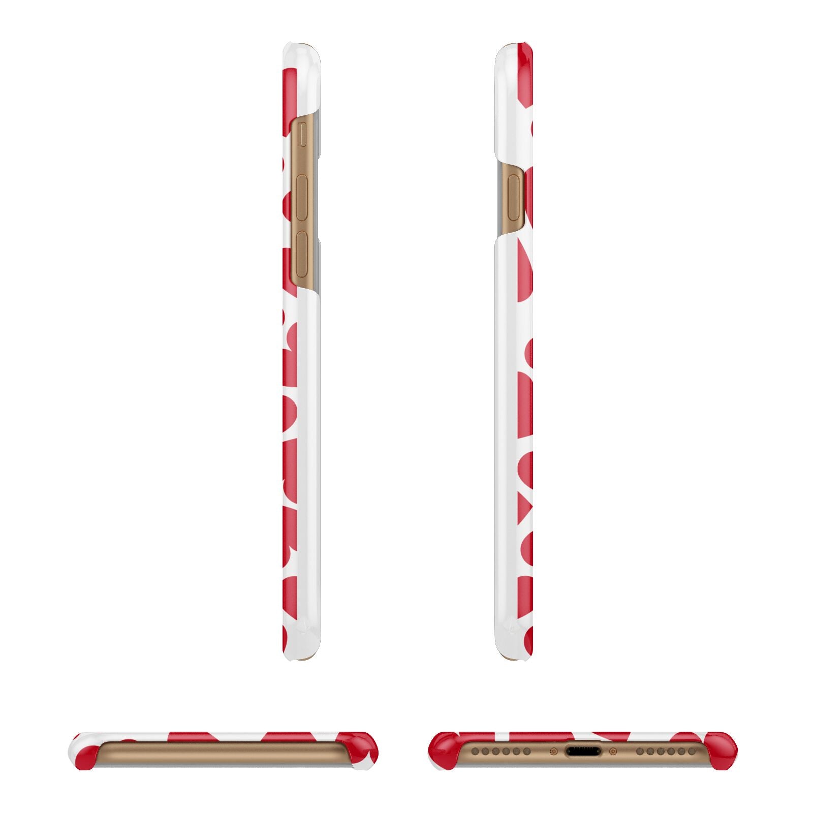 Valentines Day Heart Photo Personalised Apple iPhone 7 8 3D Wrap Snap Case Angled Images