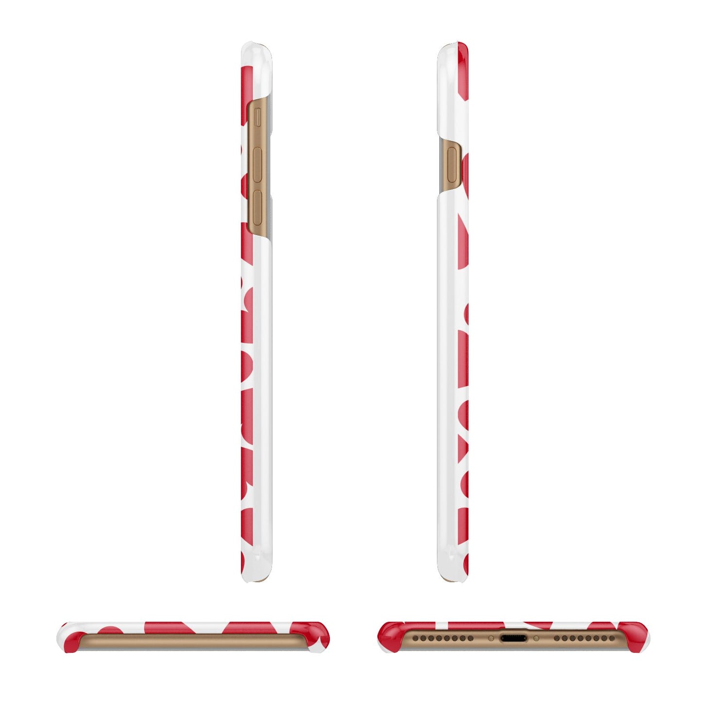 Valentines Day Heart Photo Personalised Apple iPhone 7 Plus 3D Wrap Snap Case Angled Images