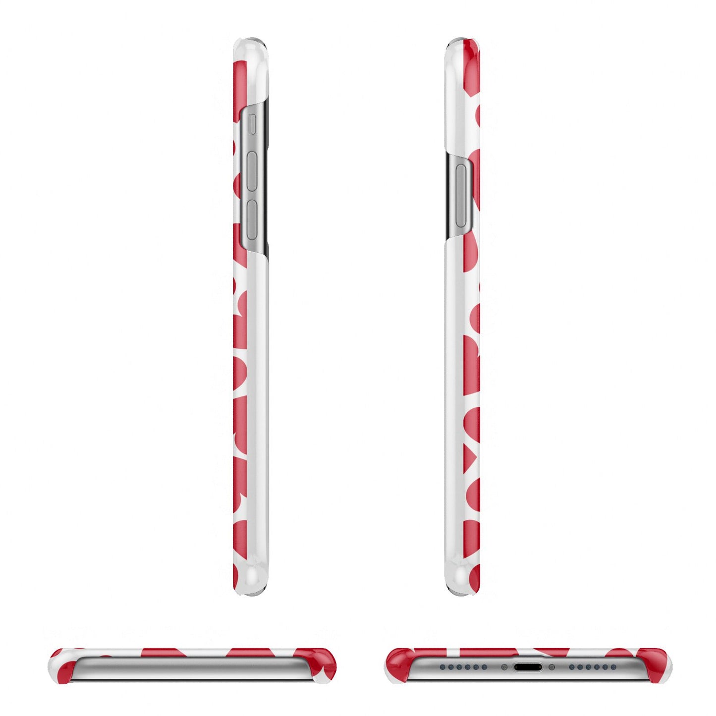 Valentines Day Heart Photo Personalised Apple iPhone XR 3D Wrap Snap Case Angled Images on White Phone