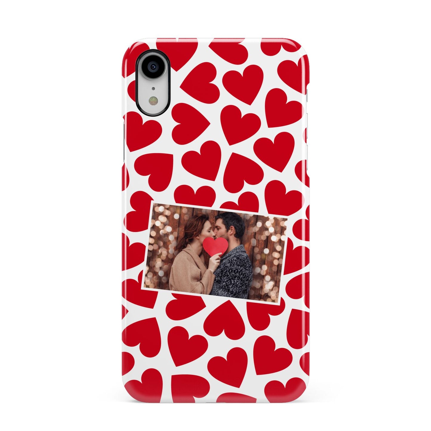 Valentines Day Heart Photo Personalised Apple iPhone XR White 3D Snap Case