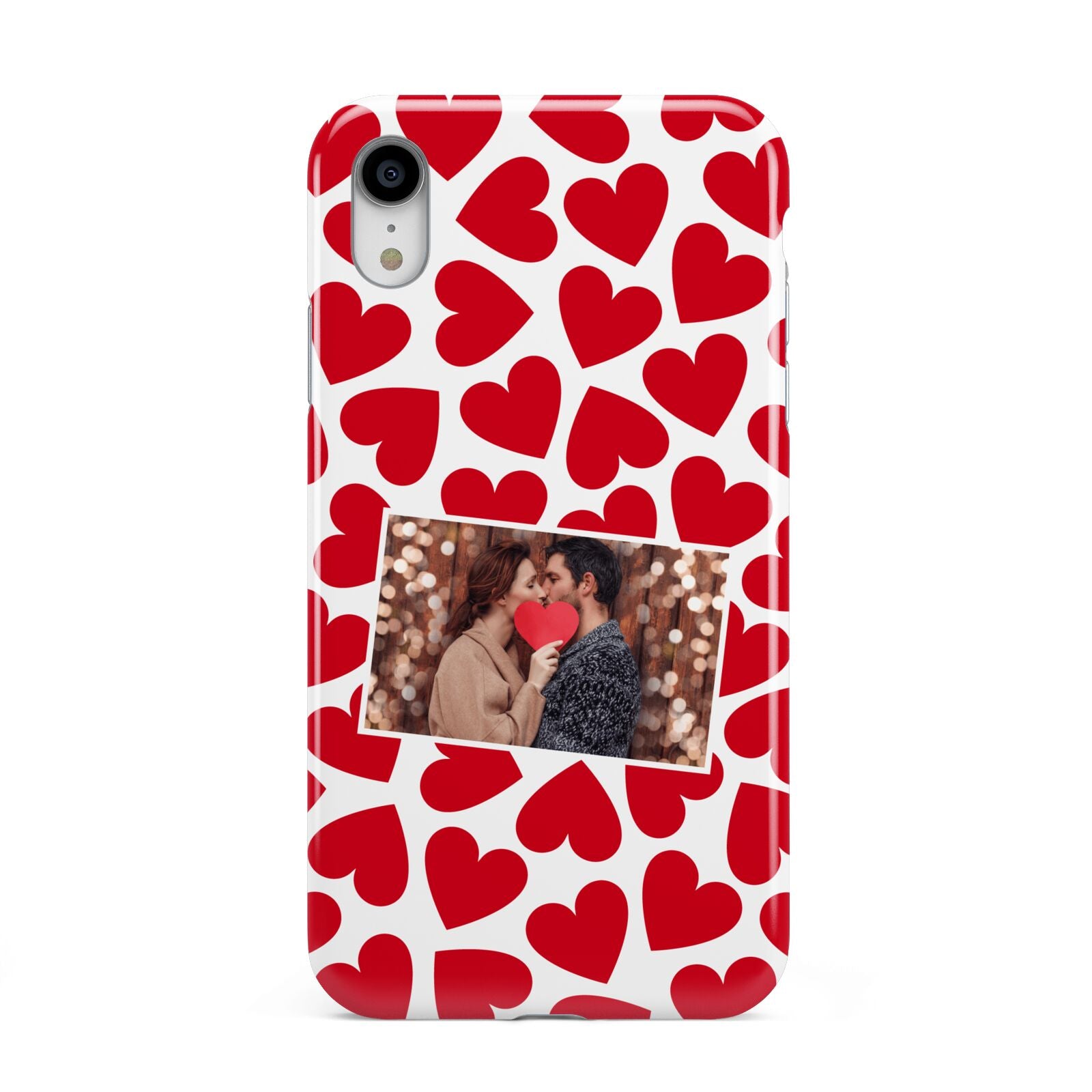 Valentines Day Heart Photo Personalised Apple iPhone XR White 3D Tough Case