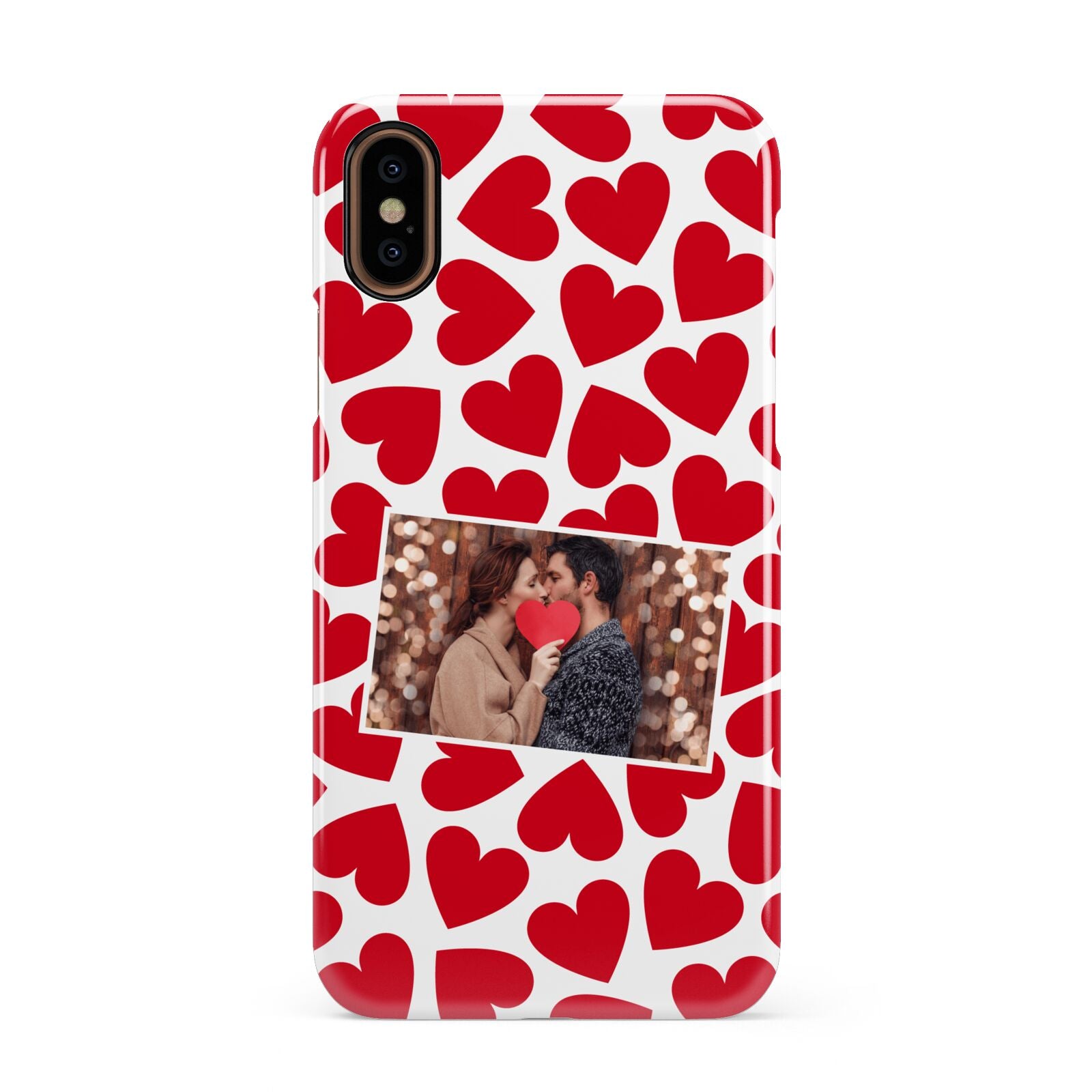 Valentines Day Heart Photo Personalised Apple iPhone XS 3D Snap Case