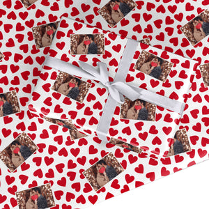 Valentines Day Heart Photo Personalised Wrapping Paper
