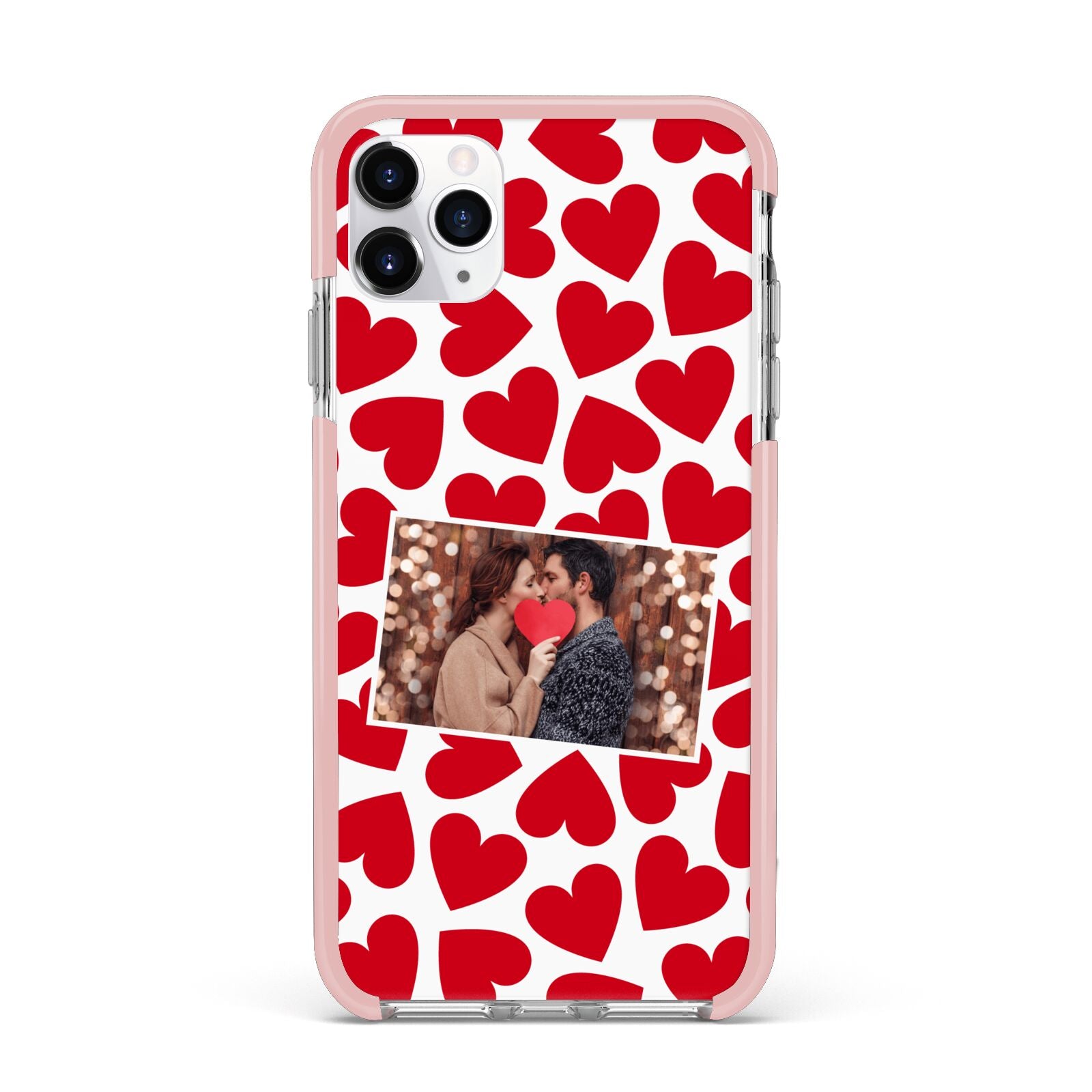 Valentines Day Heart Photo Personalised iPhone 11 Pro Max Impact Pink Edge Case
