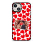 Valentines Day Heart Photo Personalised iPhone 13 Black Impact Case on Silver phone