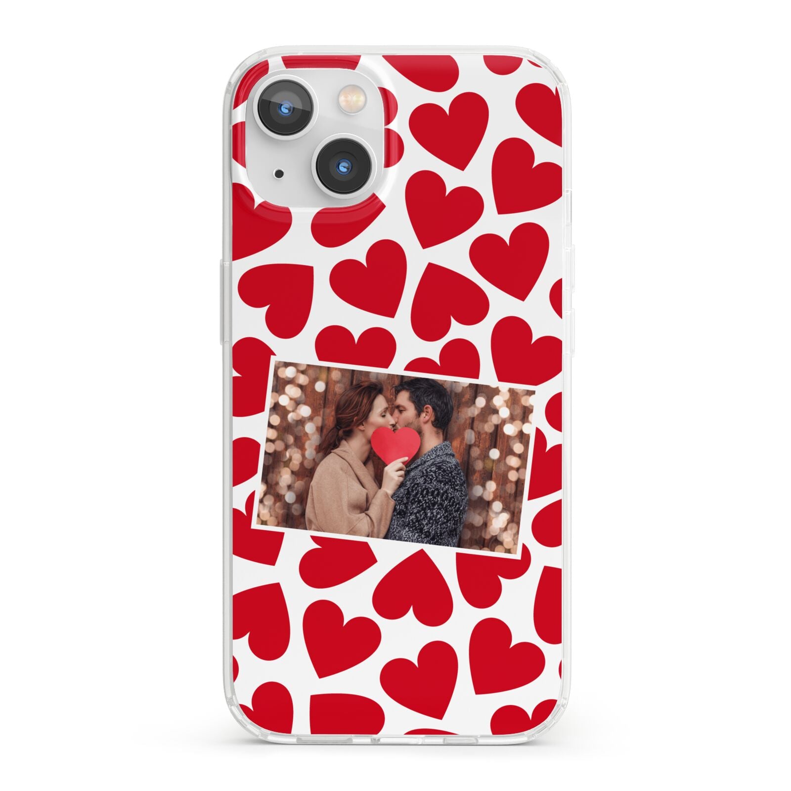 Valentines Day Heart Photo Personalised iPhone 13 Clear Bumper Case