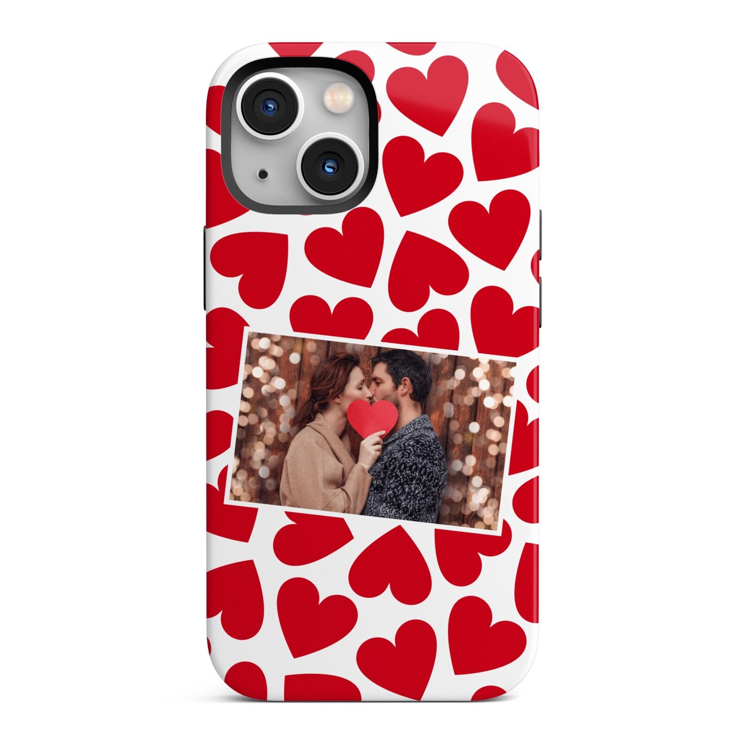 Valentines Day Heart Photo Personalised iPhone 13 Mini Full Wrap 3D Tough Case