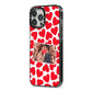 Valentines Day Heart Photo Personalised iPhone 13 Pro Max Black Impact Case Side Angle on Silver phone