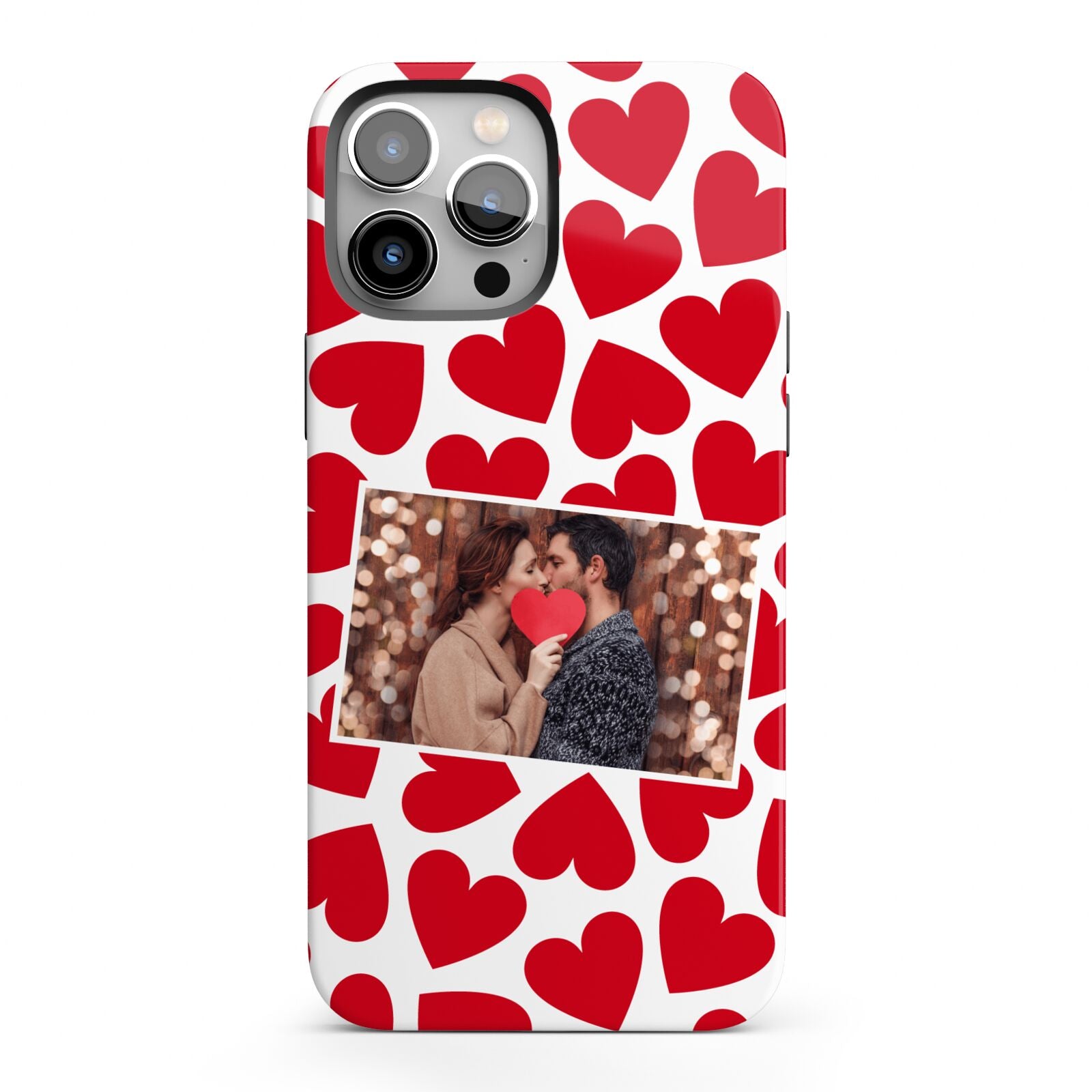 Valentines Day Heart Photo Personalised iPhone 13 Pro Max Full Wrap 3D Tough Case