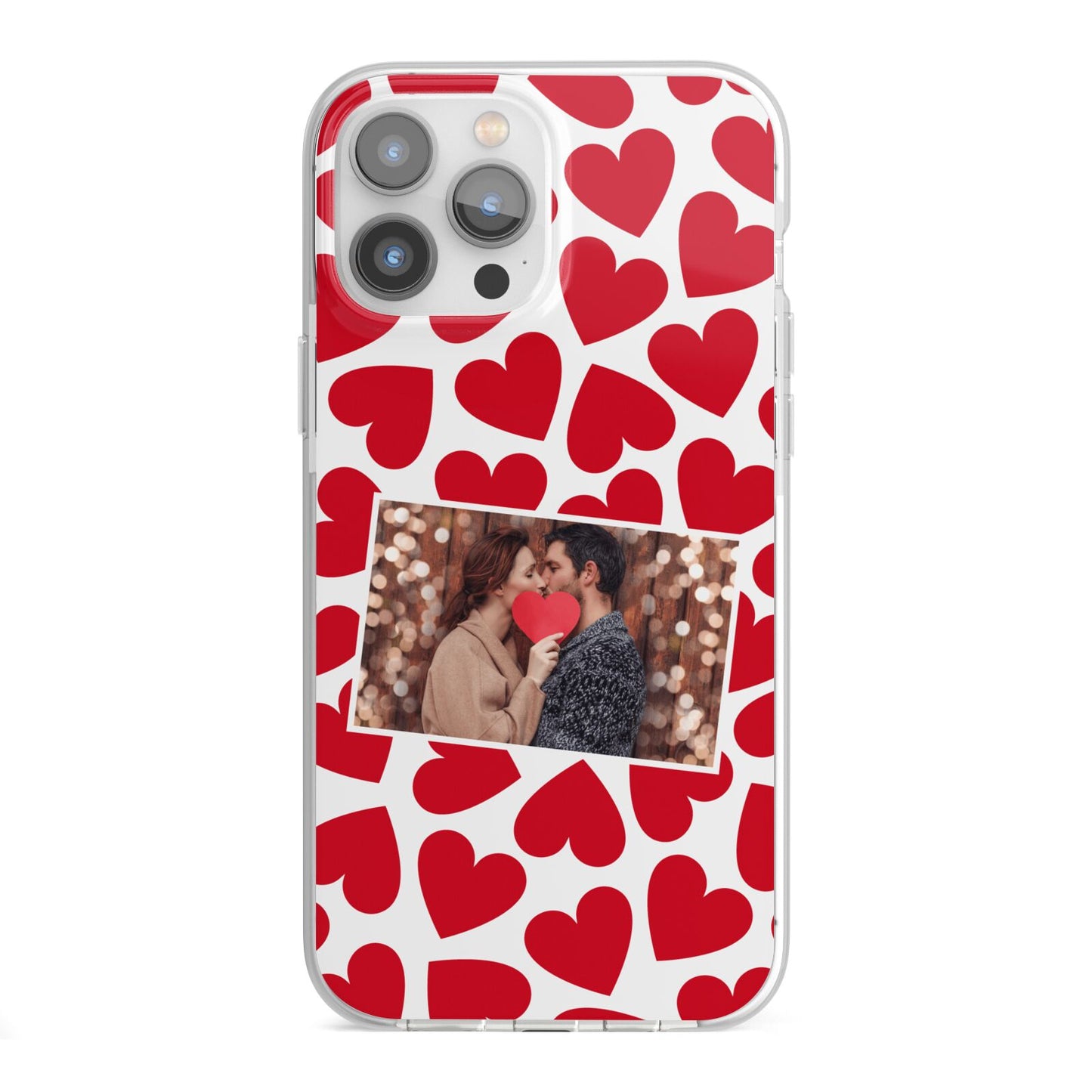 Valentines Day Heart Photo Personalised iPhone 13 Pro Max TPU Impact Case with White Edges