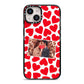 Valentines Day Heart Photo Personalised iPhone 14 Black Impact Case on Silver phone