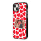 Valentines Day Heart Photo Personalised iPhone 14 Plus Black Impact Case Side Angle on Silver phone