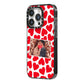 Valentines Day Heart Photo Personalised iPhone 14 Pro Black Impact Case Side Angle on Silver phone