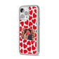 Valentines Day Heart Photo Personalised iPhone 14 Pro Max Glitter Tough Case Silver Angled Image