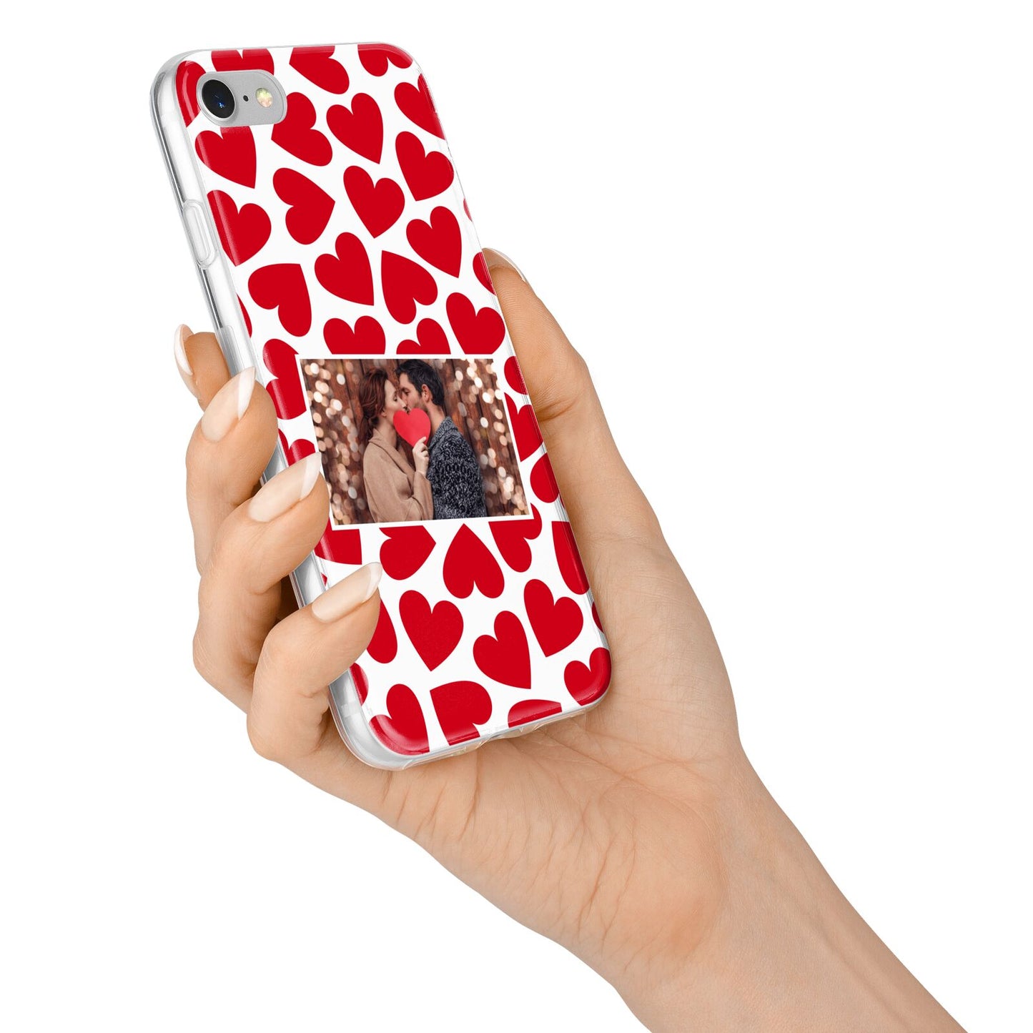 Valentines Day Heart Photo Personalised iPhone 7 Bumper Case on Silver iPhone Alternative Image