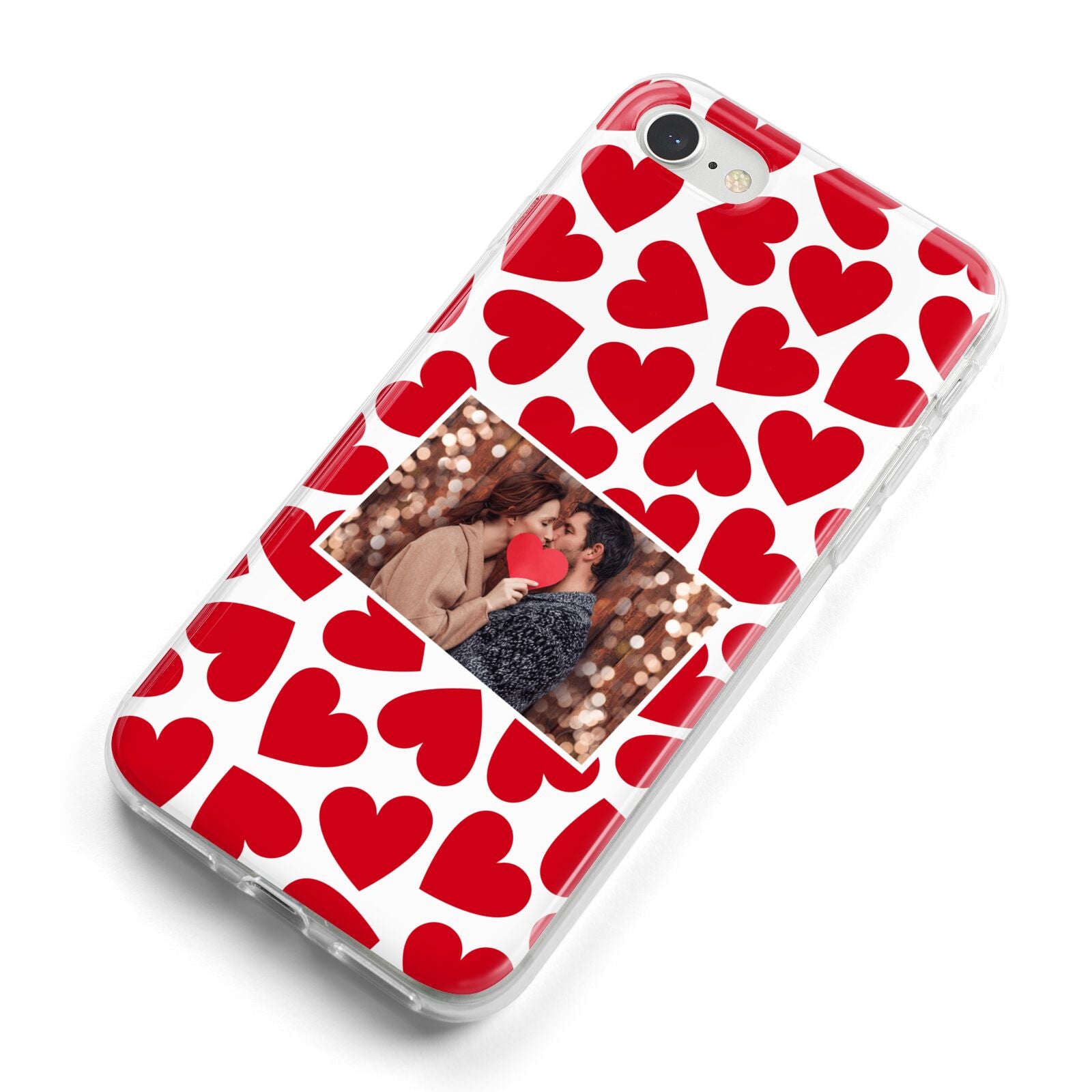 Valentines Day Heart Photo Personalised iPhone 8 Bumper Case on Silver iPhone Alternative Image