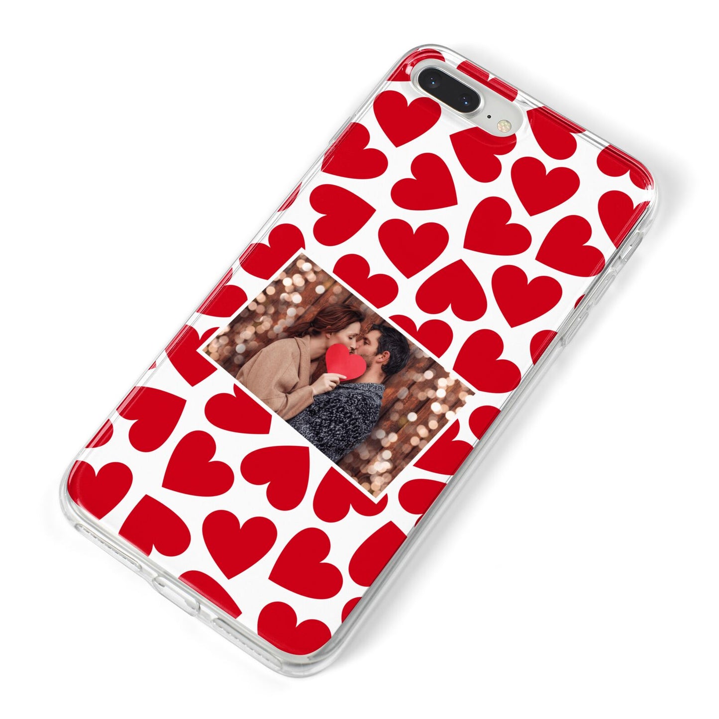 Valentines Day Heart Photo Personalised iPhone 8 Plus Bumper Case on Silver iPhone Alternative Image