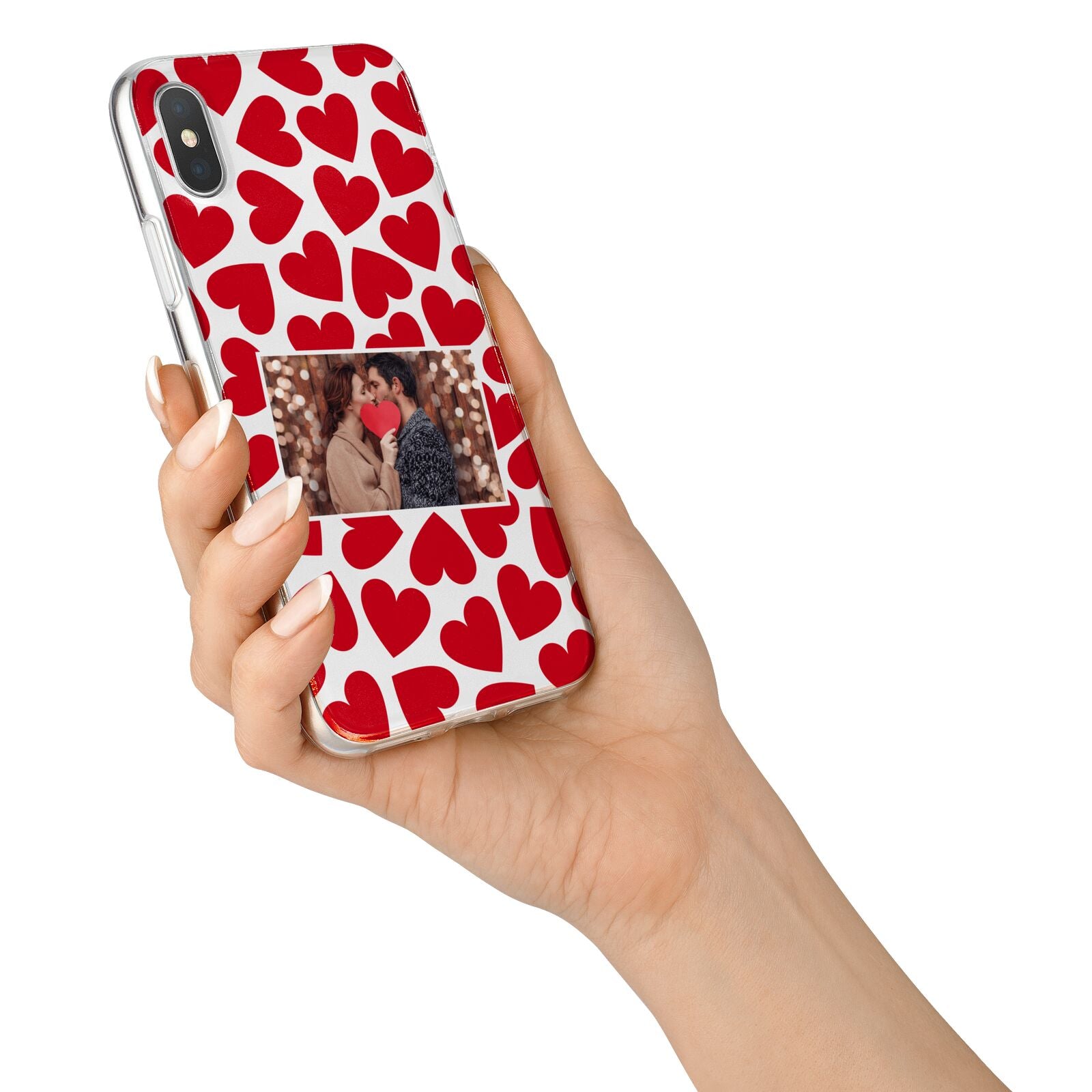 Valentines Day Heart Photo Personalised iPhone X Bumper Case on Silver iPhone Alternative Image 2
