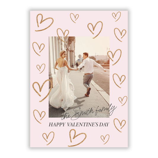 Valentines Day Newly Wed Photo Personalised A5 Flat Greetings Card