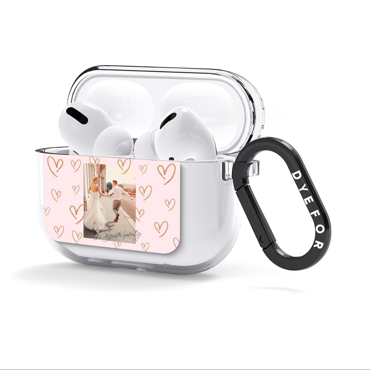 Valentines Day Newly Wed Photo Personalised AirPods Clear Case 3rd Gen Side Image