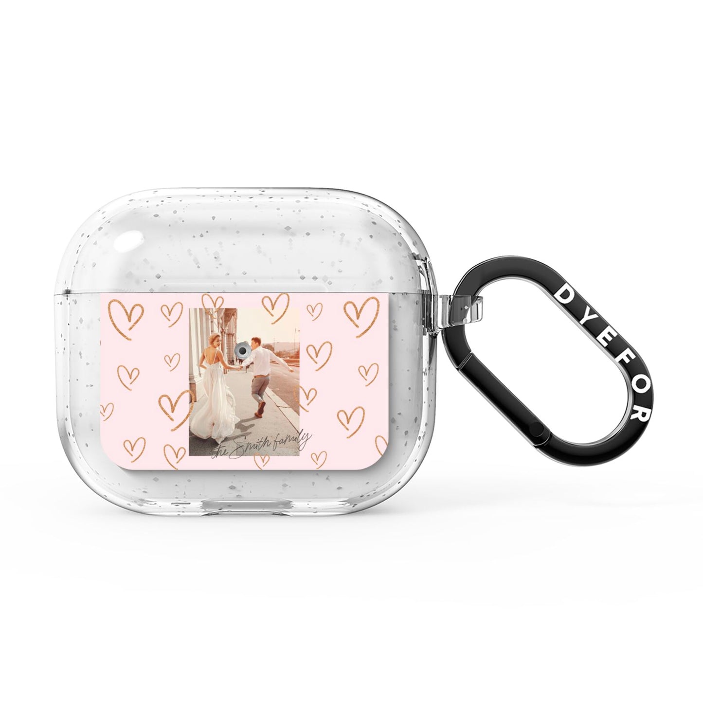 Valentines Day Newly Wed Photo Personalised AirPods Glitter Case 3rd Gen
