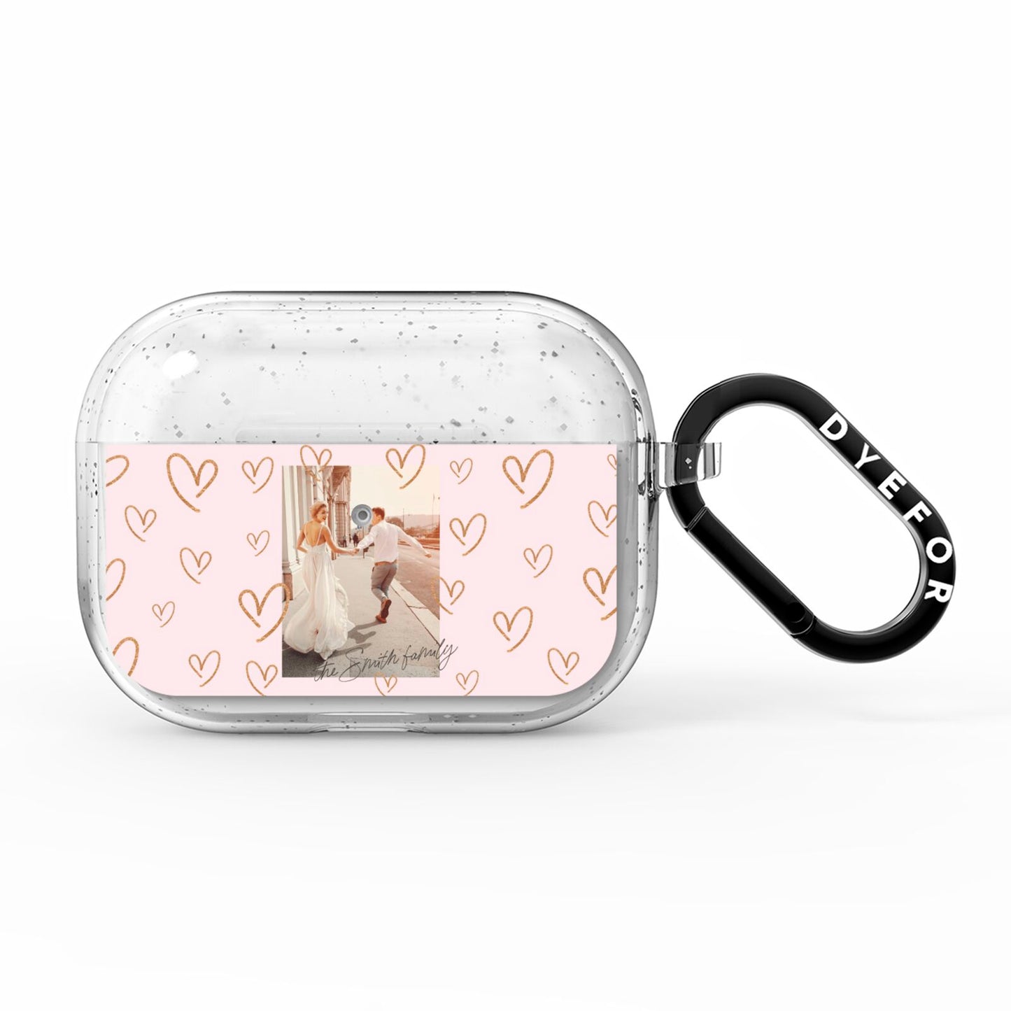 Valentines Day Newly Wed Photo Personalised AirPods Pro Glitter Case