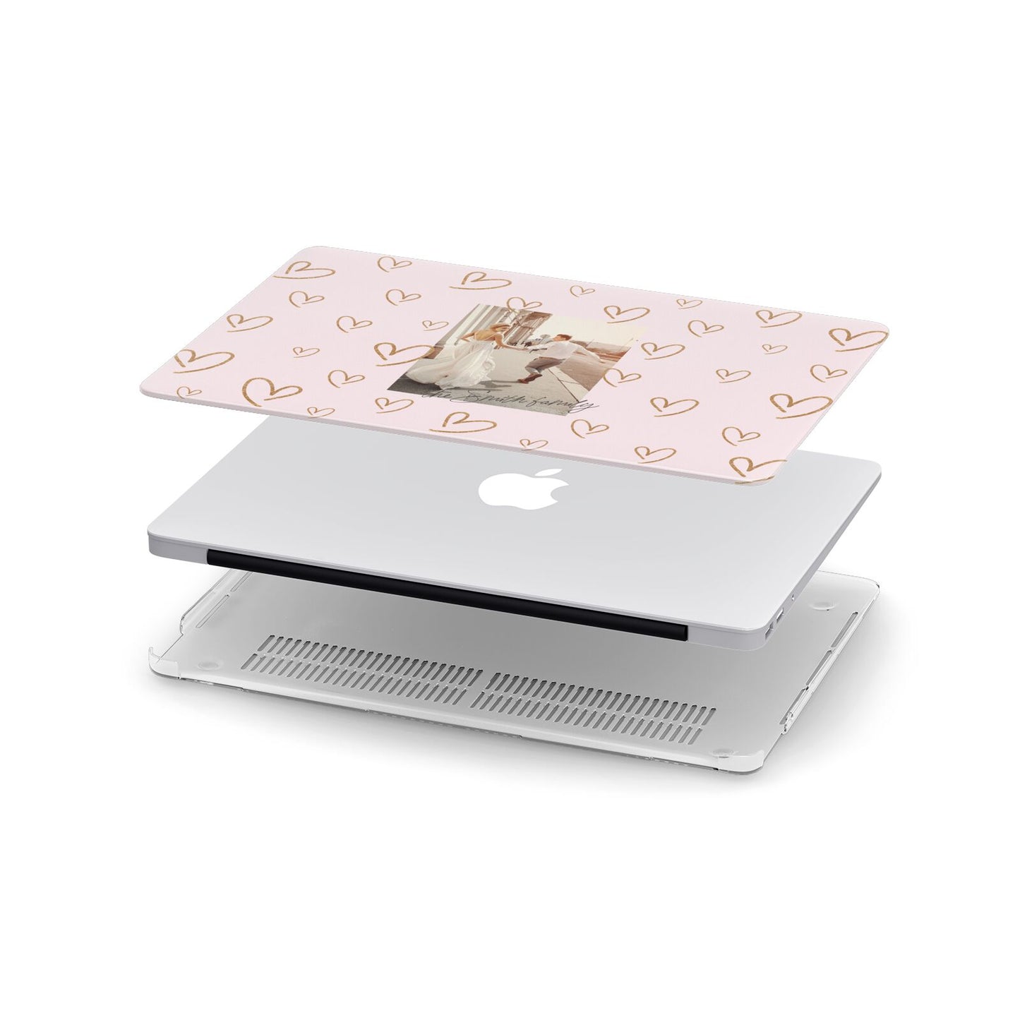 Valentines Day Newly Wed Photo Personalised Apple MacBook Case in Detail