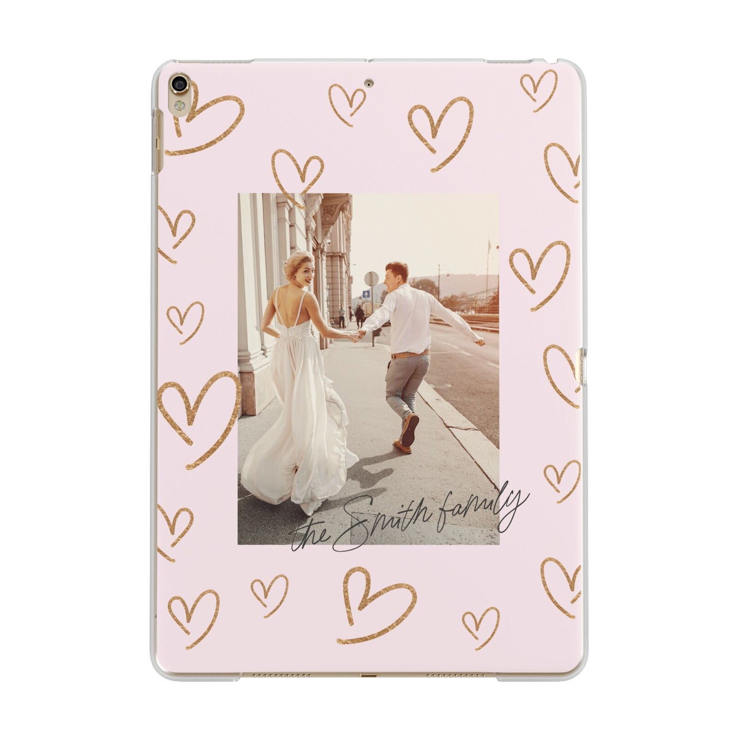 Valentines Day Newly Wed Photo Personalised Apple iPad Gold Case