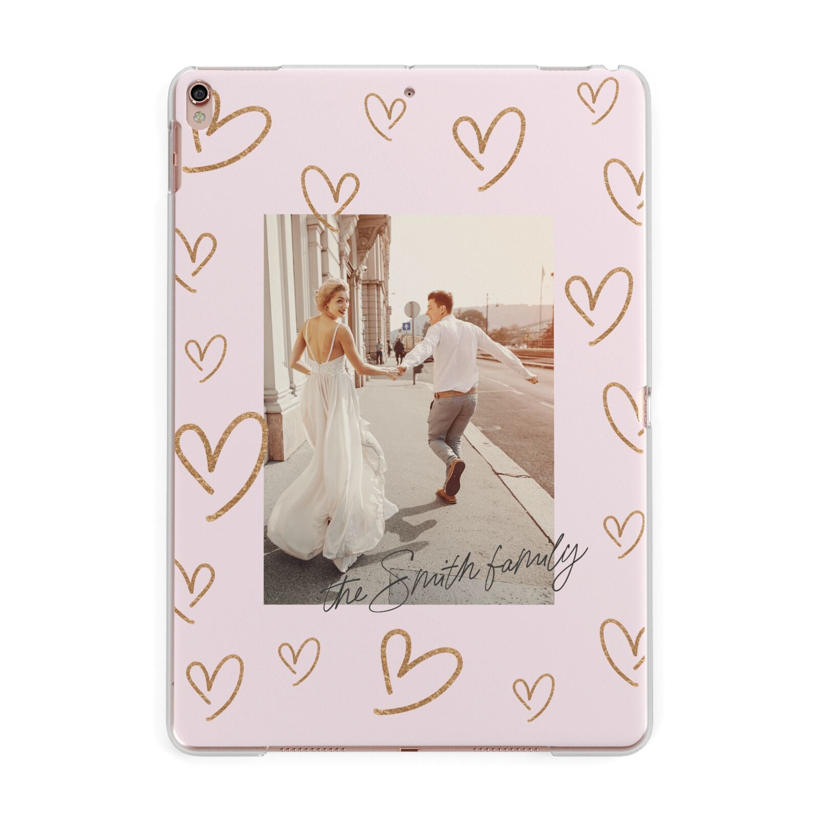 Valentines Day Newly Wed Photo Personalised Apple iPad Rose Gold Case