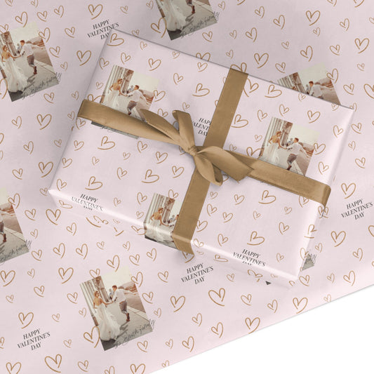 Valentines Day Newly Wed Photo Personalised Custom Wrapping Paper
