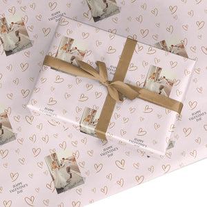 Valentines Day Newly Wed Photo Personalised Wrapping Paper