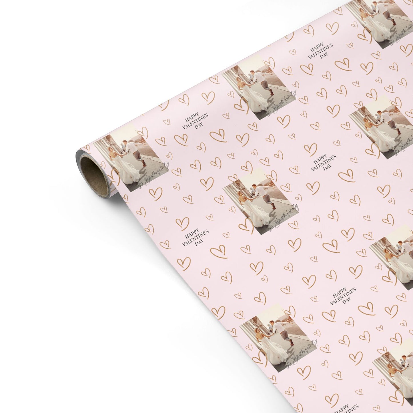 Valentines Day Newly Wed Photo Personalised Personalised Gift Wrap