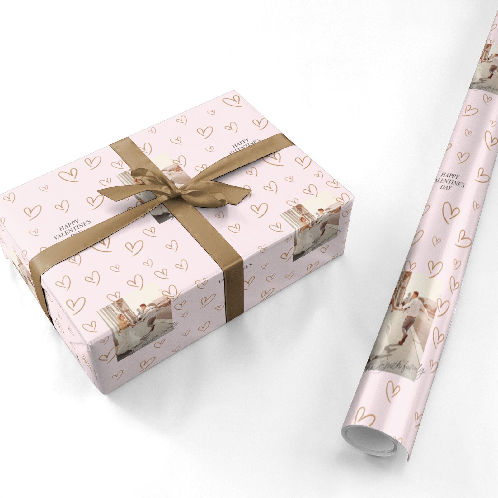 Valentines Day Newly Wed Photo Personalised Personalised Wrapping Paper