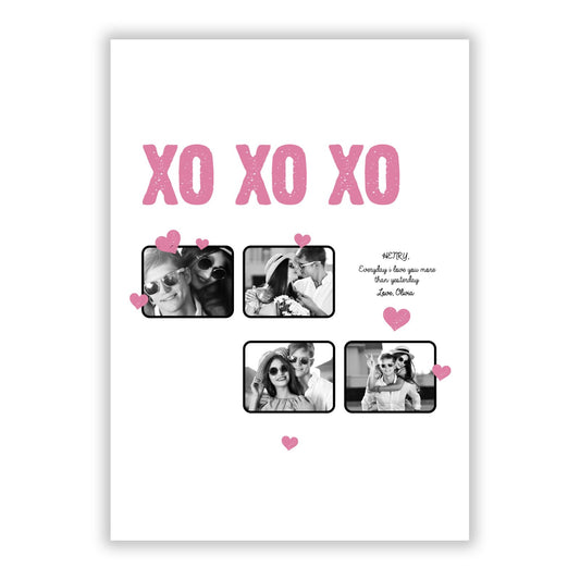 Valentines Day Photo Collage A5 Flat Greetings Card