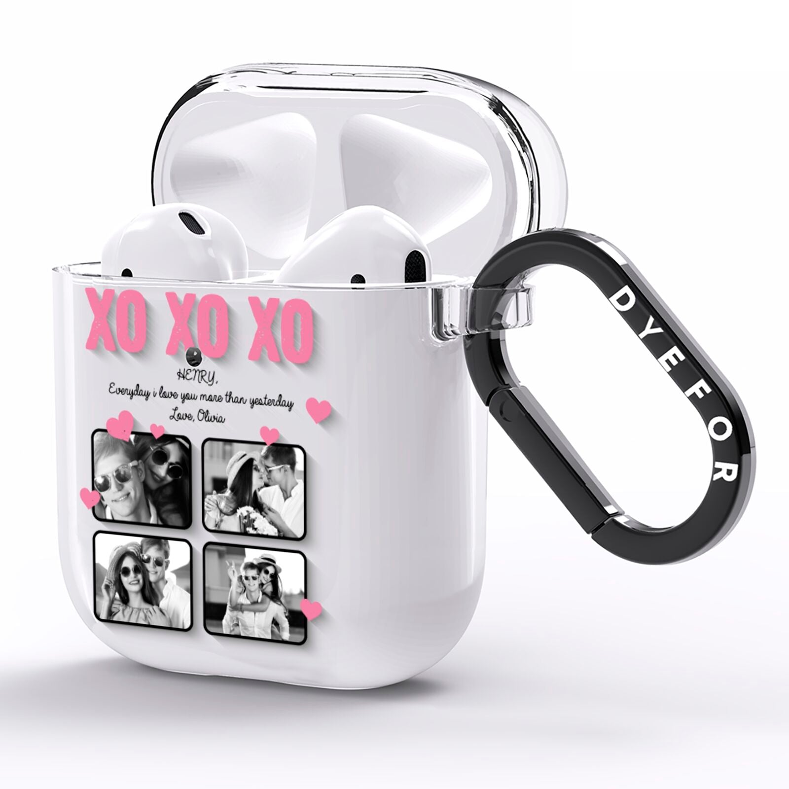 Valentines Day Photo Collage AirPods Clear Case Side Image
