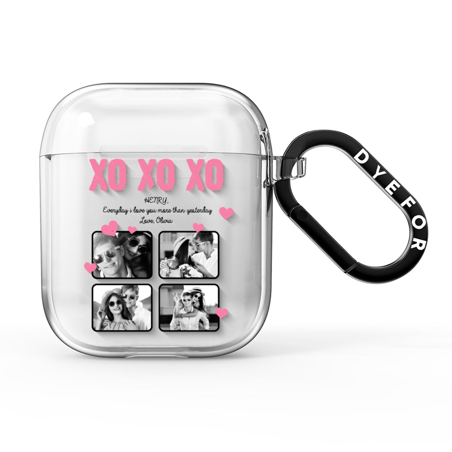 Valentines Day Photo Collage AirPods Clear Case