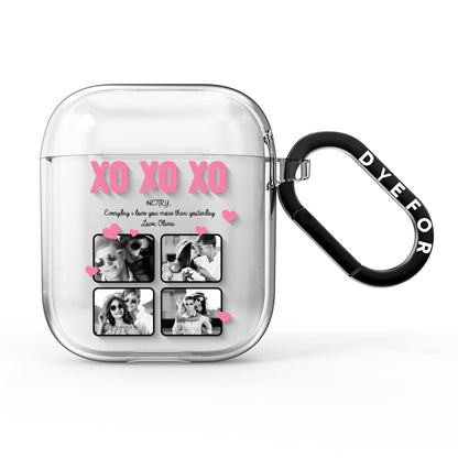Valentines Day Photo Collage AirPods Clear Case