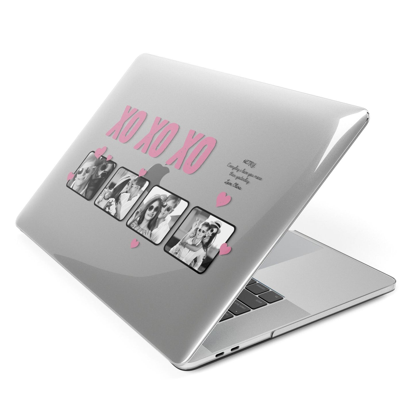 Valentines Day Photo Collage Apple MacBook Case Side View