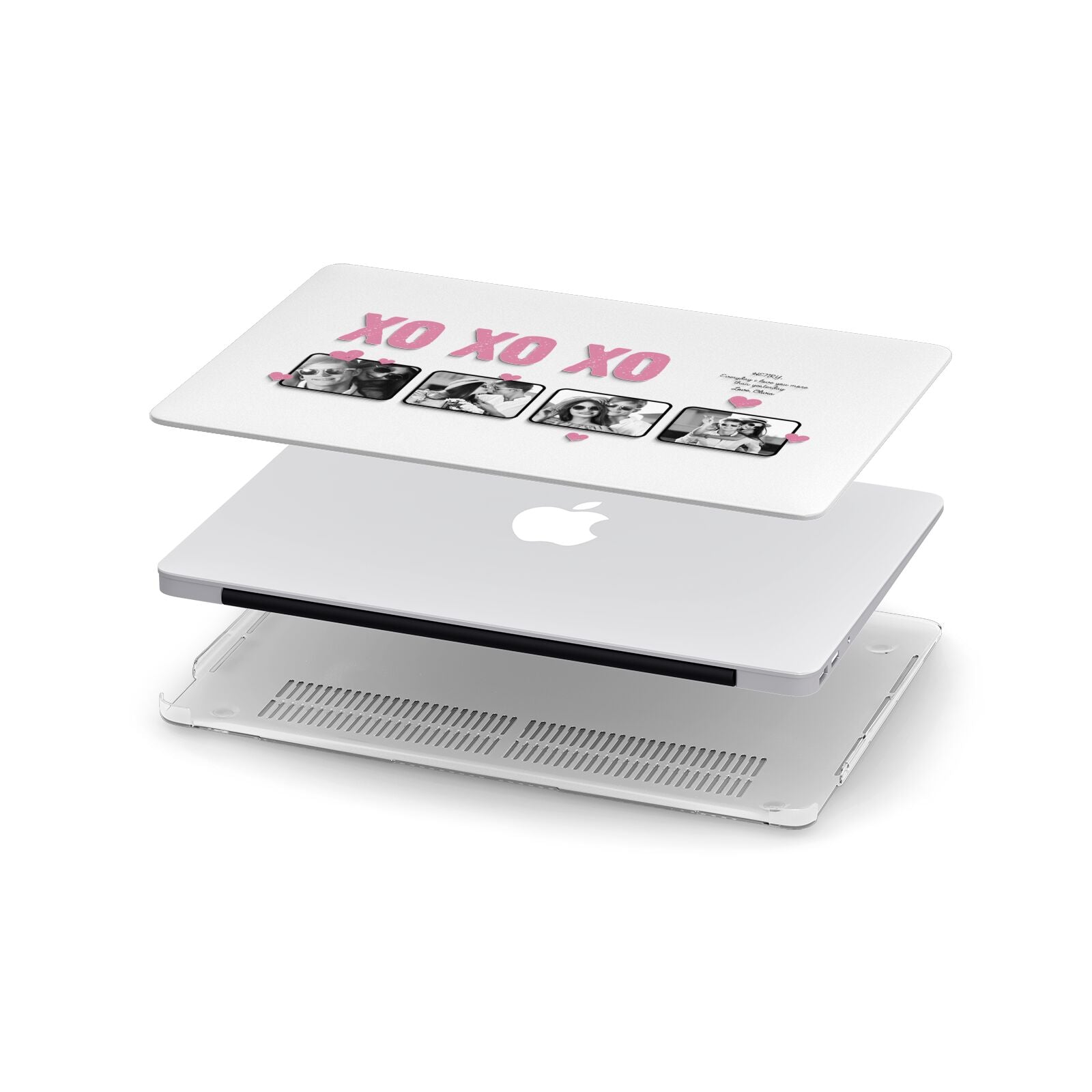 Valentines Day Photo Collage Apple MacBook Case in Detail