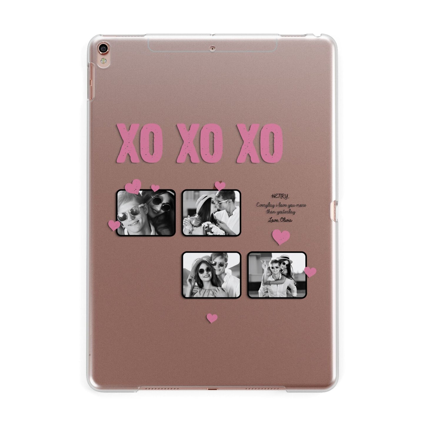 Valentines Day Photo Collage Apple iPad Rose Gold Case