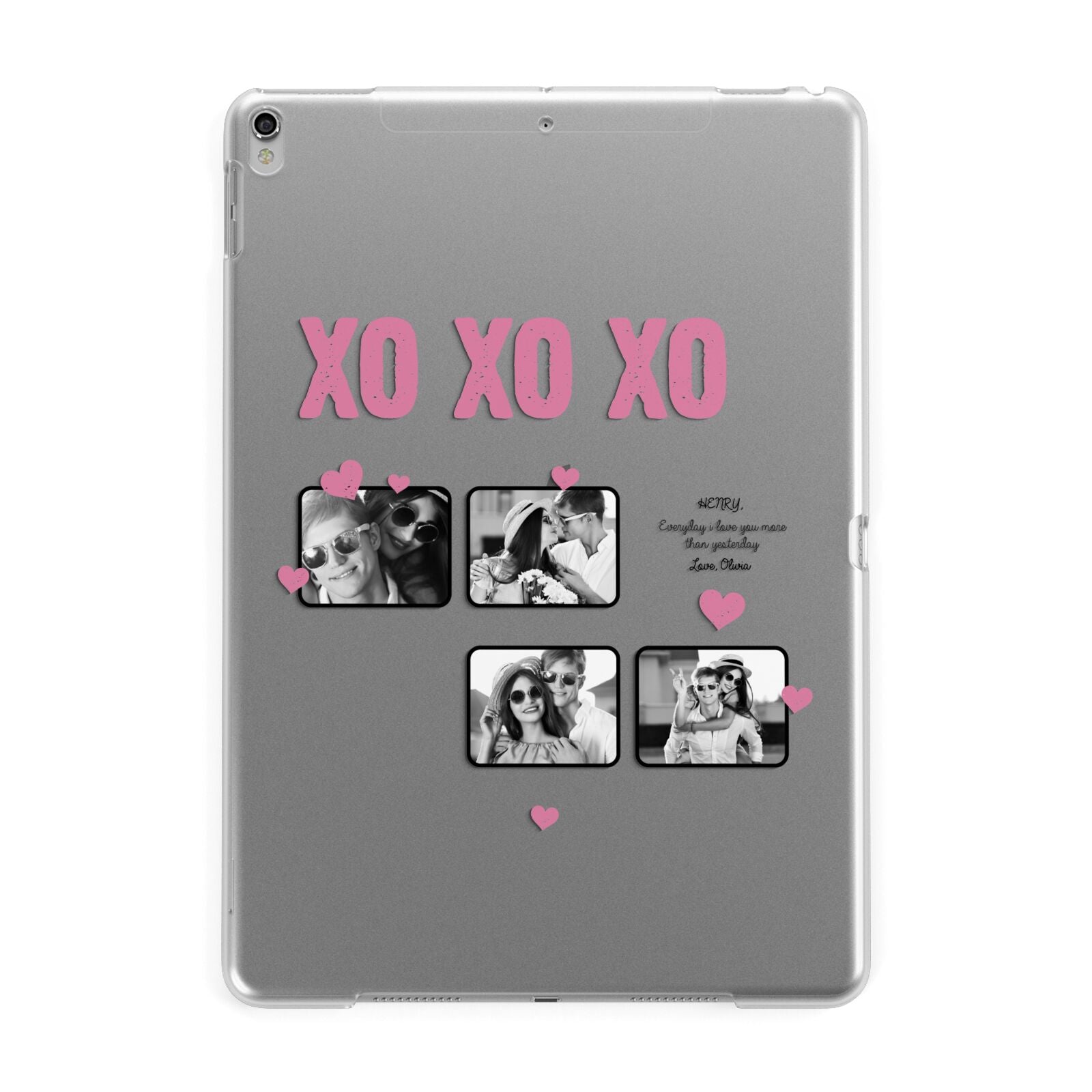 Valentines Day Photo Collage Apple iPad Silver Case