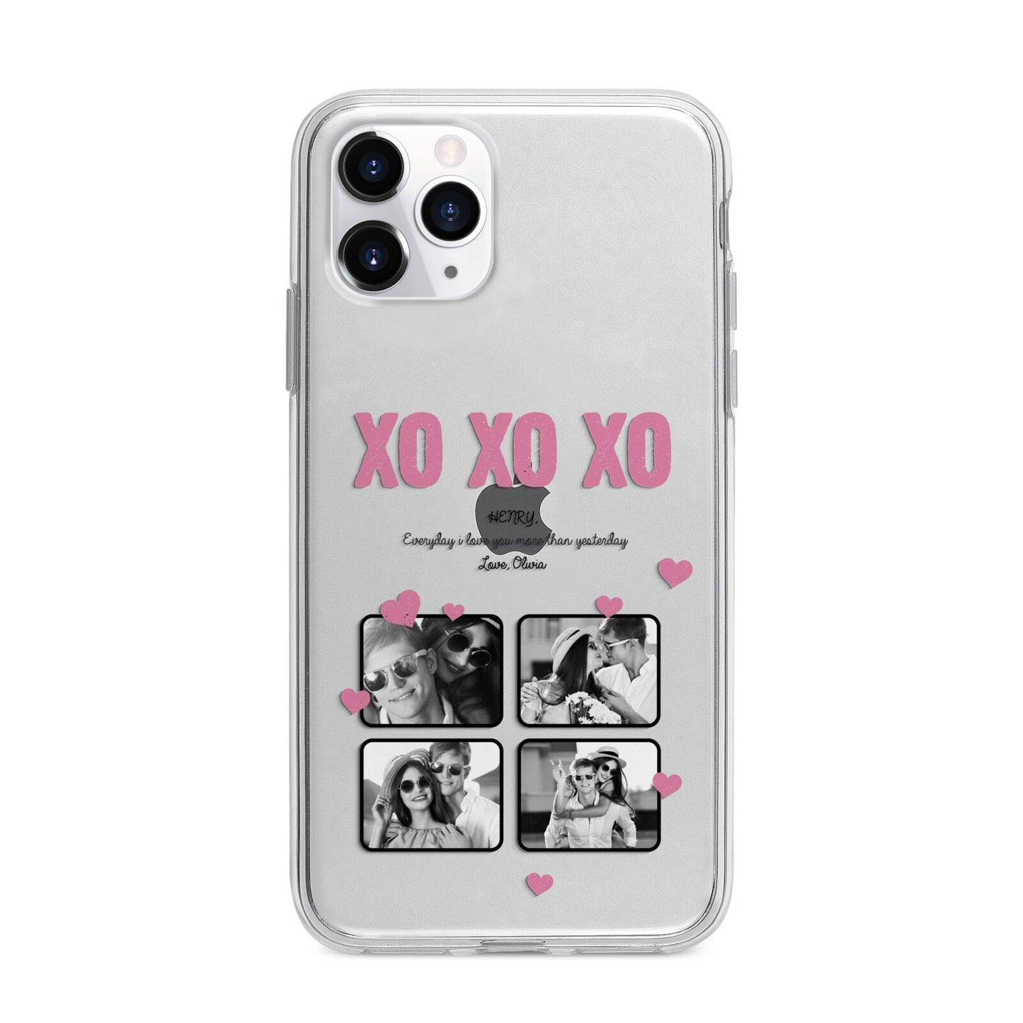 Valentines Day Photo Collage Apple iPhone 11 Pro in Silver with Bumper Case