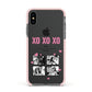 Valentines Day Photo Collage Apple iPhone Xs Impact Case Pink Edge on Black Phone