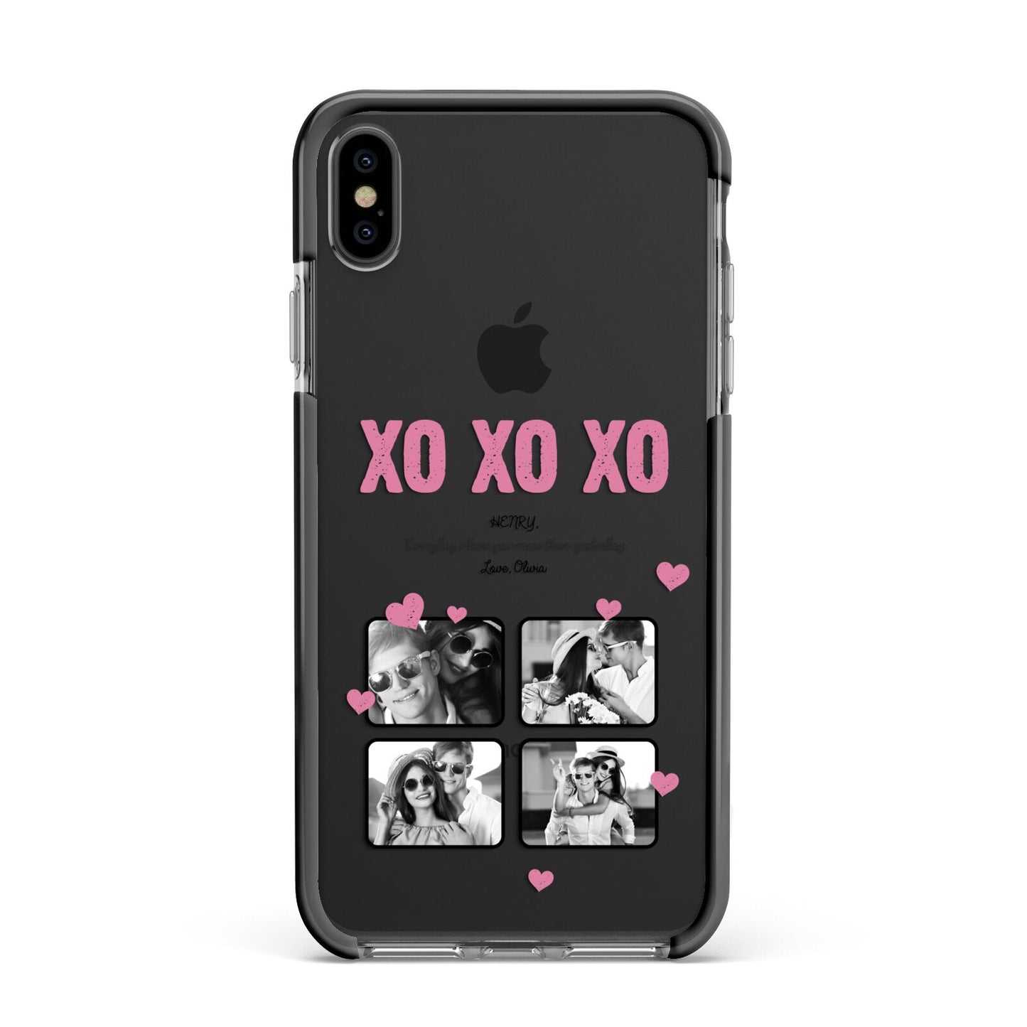 Valentines Day Photo Collage Apple iPhone Xs Max Impact Case Black Edge on Black Phone