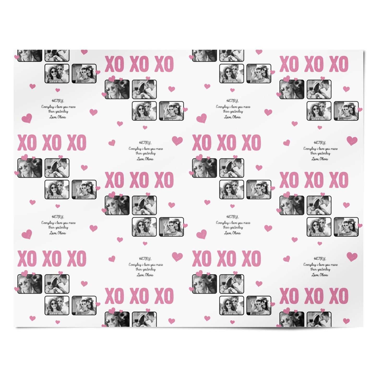 Valentines Day Photo Collage Personalised Wrapping Paper Alternative