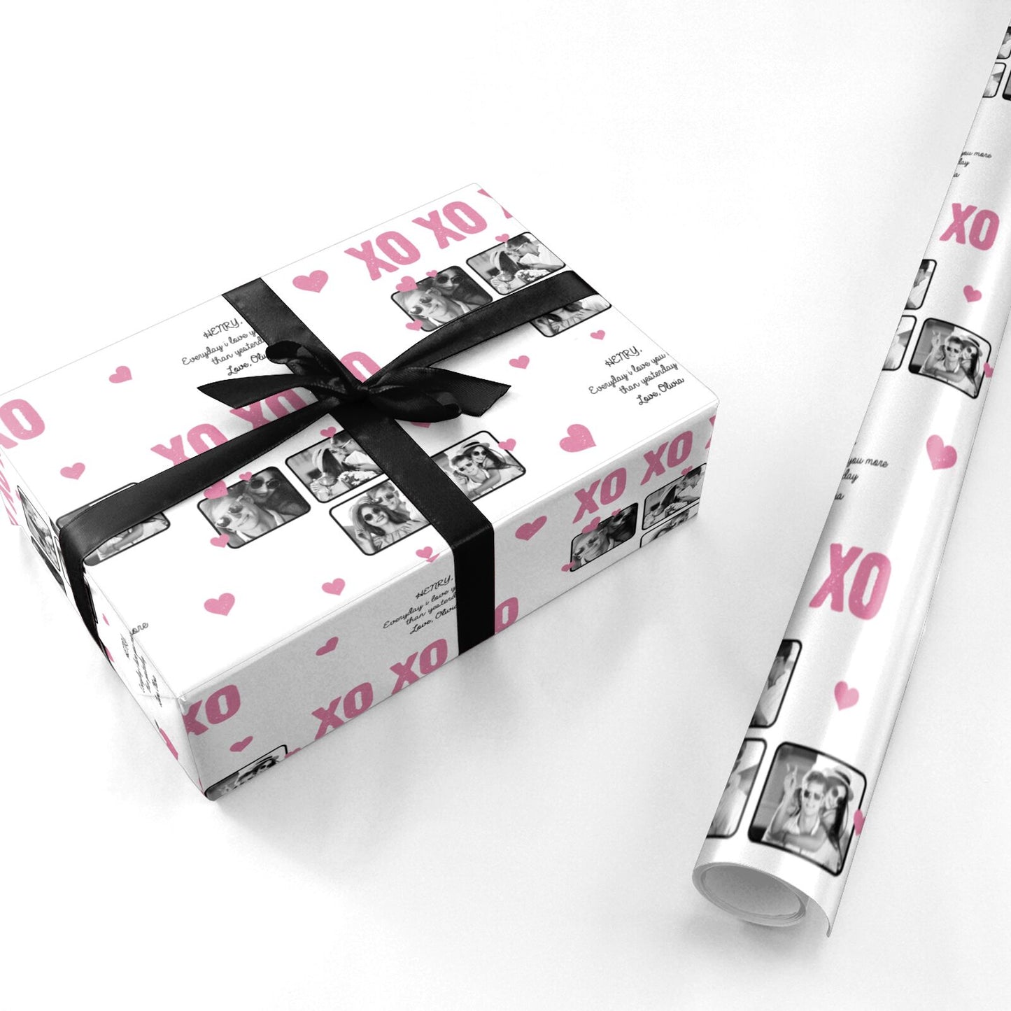 Valentines Day Photo Collage Personalised Wrapping Paper